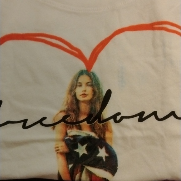 NWT Rockstars & Angel Freedom Tee Size Large White - Picture 6 of 7